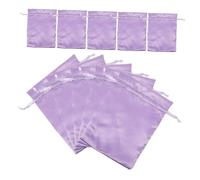 ELAYARD 10pcs Drawstring Cosmetic Travel Pouches Lightweight Silky Satin Makeup Bags for Women Jewelry Storage Compact Light Purple