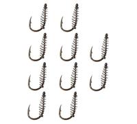 ELAYARD 10pcs Fish Hook Fishing Group Carp Hooks Feeder Fishing and with Saltwater High-carbon Steel Silver