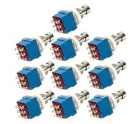ELAYARD 10pcs Guitar Effects Pedal Metal Switches True Bypass Foot Stomp Box for Vintage Pedal Rewiring Pin Lugs Blue