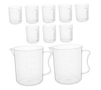 ELAYARD 10pcs Large Plastic Measuring Jugs with Handles Transparent Graduated Cups Clear Plastic Measuring Containers for Accurate Liquid Mixing and Pouring in Kitchen and Laboratory Use