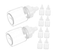 ELAYARD 10pcs Mini Plastic Candy Bottles with Detachable White Caps, Shower Favor Boxes for Newborn Birthday Party Decorations, Small Sweets Holders for Shower