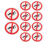 ELAYARD 10pcs Safety Warning Stickers 5x5cm with White Border, Self-adhesive Caution Labels for Factory and Workplace Doors, No Leaning Glass Door Warning Signs for Industrial Equipment