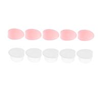 ELAYARD 10Pcs Silicone Lip Brush Head Covers Protective Sleeves for Makeup Brushes Half Transparent and Red Easy to Store and Use