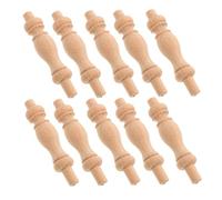 ELAYARD 10PCS Solid Wood Unfinished Spindles for DIY Staircase Handrail Wooden Balusters for Furniture Crafts and Garden Bridge Decoration