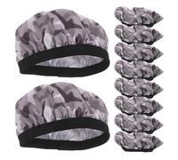 ELAYARD 10pcs Stretchable Headphone Protective Covers 9-10.5cm Over-ear Ear Pad Covers Washable Ice Silk Fabric Dustproof Grey Camouflage for Headset Use