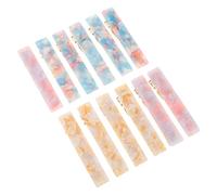 ELAYARD 12 Pcs Retro Marble Pattern Hair Barrettes for Women Lightweight Long Decorative Clips with Secure Grip Stylish Acetate Leopard Print in Yellow Sky Blue Light Purple for Everyday
