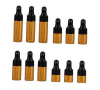 ELAYARD 12PC Dark Brown Mini Glass Dropper Bottles with Cover for Essential Oils Perfumes Chemistry Refillable Vial for Travel and Storage