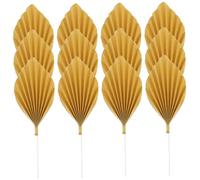 ELAYARD 12pcs Cake Leaf Toppers Unique Gold Fan Decor for Weddings Showers More Versatile Cake Decorations to Enhance Dessert Tables Inspire Creativity