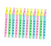ELAYARD 12pcs Colorful 6-hole Plastic Descant Recorders Mini Flute Set for Children Beginner Music Learning and Practice Random Color