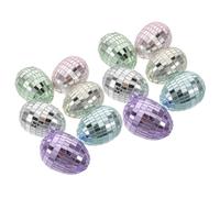 ELAYARD 12pcs Easter Egg Hanging Decorations, 4x6cm Foam and Glass Mosaic Eggs in 6 Spring Colors for Home and Party Decor