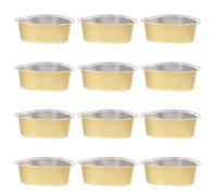 ELAYARD 12Pcs Heart-Shaped Aluminum Foil Melting Wax Bowls 30G Capacity High Temperature Resistant Wax Containers for DIY Hair Removal Waxing and Candle Making