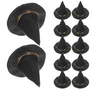 ELAYARD 12pcs Mini Witch Hats for Dolls Tiny Halloween Party Decorations Miniature Witch Hat Ornaments DIY Craft Supplies
