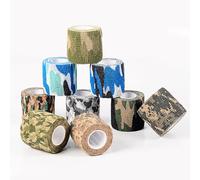 ELAYARD 12pcs Pet Self- Elastic Non-Woven Fabric 2.5cm X 4.5m Camouflage Veterinary Wrap for Dog Wound Protection and Tail Care Random Color