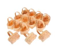 ELAYARD 14pcs Mini Handwoven Wood Baskets with Handle Small Portable Storage Containers for Party Favors Wedding Candy and Everyday Organization Wooden Craft Miniature Baskets
