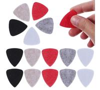 ELAYARD 15 Pcs Felt Guitar Picks Set with 5 Colors (red, Yellow, Grey, Black, White) 30mm X 26mm for Acoustic, Electric, Bass Guitar and Ukulele Practice Accessories