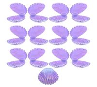 ELAYARD 15pcs Iridescent Purple Seashell Candy Boxes Small Plastic Party Favor Boxes for Wedding, Birthday, and Jewelry Storage Decorative Goodie Container