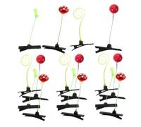 ELAYARD 16pcs Plant-themed Small Hair Clips for Cute Hair Accessories with Green Gradient Leaves Red Berries and Floral Designs for Birthdays Cosplay and Everyday Wear