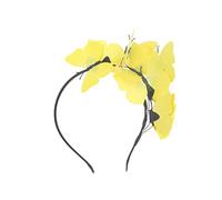 ELAYARD 1pc Yellow Floral Headband Chic Simulated Flower Wreath Hair Accessory for Women Elegant Headdress for Weddings Parties Proms and Special Occasions
