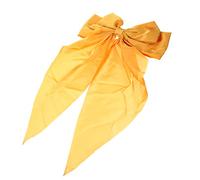 ELAYARD 1pcs Big Bowknot Hair Ribbon Barrette for Women Elegant Clip Long Tail for Parties Weddings and Daily Wear Bright Excellent Decorative Effect