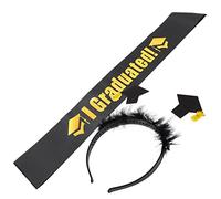 ELAYARD 1set Graduation Cap Headband and Sash for Cosplay Unique Doctoral Hat Hairband and Graduated Sash for Graduation Party Decorations and Photos Lightweight Accessory