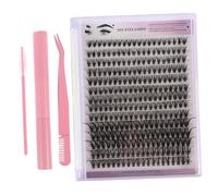 ELAYARD 1Sets DIY Cluster Lashes Kit with Eyelash Glue Remover Individual Lash Clusters Portable Tools for Easy Application Safe Gentle Removal Pink Makeup Accessories