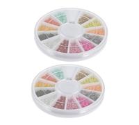 ELAYARD 2 Box Nail Caviar Beads Colors Small Sparkly Sequin Beads for DIY Nail Art Decoration Non-fading for Manicure Party Festival Jewelry Craft