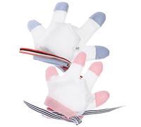 ELAYARD 2 Pairs Breathable Finger Stop Gloves with Mesh Surface Soft Thumb and Index Finger for Comfort and Safety Blue Pink S