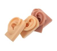 ELAYARD 2 Pairs Realistic Flexible Silicone Ear Model for Piercing Practice and Jewelry Display Soft Human Anatomy Simulation with Left and Right Ears Easy to Clean Reusable Training Tool