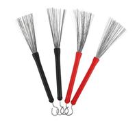 ELAYARD 2 Pairs Retractable Jazz Drum Brushes with Telescopic Handles Heavy Duty Wire Brush Sticks for Acoustic Drumming Rhythm Instrument Accessories in