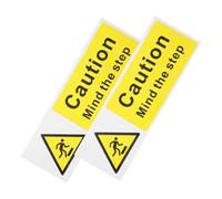 ELAYARD 2 Pcs Self Adhesive Watch Your Step Stickers for Stair Safety Eye Catching Floor Caution Decals Warning Signs for Workplace Home Use