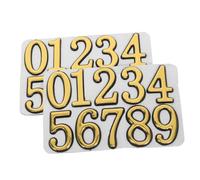 ELAYARD 2 Sets House Number Sticker Mailbox Trash Can Number Stickers for outside Golden Plastic