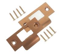 ELAYARD 2 Sets Reinforcement Door Strike Plates with Deadbolt Covers Door Hole Filler Plate Security Latch Guard Easy Installation with Screws