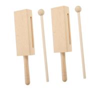 ELAYARD 2 Sets Wooden Rhythm Instrument with Handle Hand Percussion Sticks for Beginners and Professionals Wood Music Instrument with Mallet for Precise Control and Diverse Sound Effects