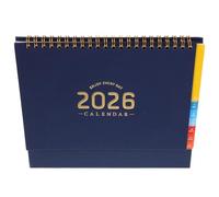 ELAYARD 2026 Desk Calendar Twin-Wire Binding Flip Calendar with Artistic Design, Compact Desktop Planner for International Teams and Home Organization