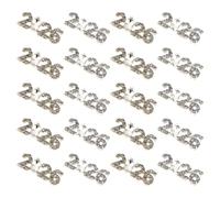 ELAYARD 20Pcs 2026 Nail Art Metal Charms Set with Flat Back Rhinestone Numbers Silver and Gold Alloy Nail Jewelry for Manicure Decoration and Accessories