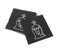 ELAYARD 20pcs Death to My Twenties Cocktail Napkins Black Tombstone Design Halloween Party Supplies Disposable Gravestone Hand Paper Towels for Birthday Decorations Women Men