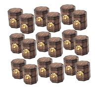 ELAYARD 20pcs Foldable Hexagonal Pirate Treasure Chest Boxes with Wood Texture Compact Vintage Candy Storage for Pirate Theme Party Favors and Goodie Bags