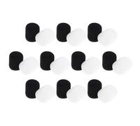 ELAYARD 20pcs Lavalier Microphone Windscreens for Headset Mic, Small Noise-Reducing Windshield Covers in White and Black, Professional Sponge Wind Muff for Conference and Recording Use