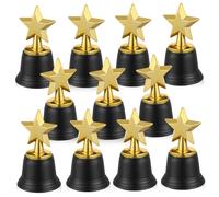 ELAYARD 20Pcs Plastic Five Pointed Star Trophy Competition Awards for Classroom Rewards Party Game Prizes Creative and Star Shaped Trophy Models
