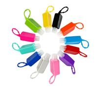 ELAYARD 20pcs Portable Silicone Protective Sleeve Bottles with Strap and Hanging Loop Leak-resistant Perfume Cover Case for Travel and Everyday Use