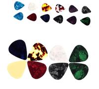 ELAYARD 20pcs Thick Acoustic Guitar Picks with Finger Picks Xylonite Nylon Material Glossy Finish for Precise Strumming and Lead Playing Essential Guitar Accessories Kit for Random Color