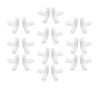 ELAYARD 20pcs White Plastic Closet Connectors for Wardrobe and Closet Poles, 3 Way 1.2cm Inner Diameter, Effortless Assembly and Space Optimization for Bedrooms and Entryways