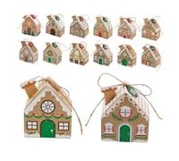 ELAYARD 24pcs House Shaped Christmas Countdown Boxes White Cardstock Party Favor Containers Small Treat Holders for and Festive Celebrations