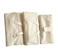 ELAYARD 24pcs Practical Makeup Brush Pouch for Home Travel Beige Versatile for All Your Cosmetic Needs