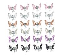 ELAYARD 24pcs Small Butterfly Hair Clips Mini Claw Clips for Boys and Girls and Women, Alloy Glitter Mini Hair Clamps Suitable for Everyday Hairstyles and Parties