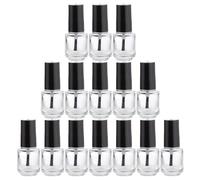 ELAYARD 25pcs 5ml Glass Empty Nail Gel Bottles with Electroplated Aluminum Caps and Brushes Reusable Professional Nail Polish Containers for Manicure and Technician Supplies