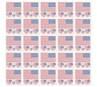 ELAYARD 25pcs American Flag Temporary Stickers Independence Day Body Decals Creative Patriotic Face Decor Stickers for Events Versatile for Phones Cars More