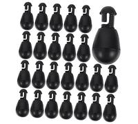 ELAYARD 25pcs Black Fishing Connector Beads Space Bean Snap Accessories Lightweight Durable for Carp and Big Fish Line Setup Bite Buffer Sliding Links