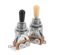 ELAYARD 2pcs 3-Position Electric Guitar Switch Knob with Black and Beige Caps, Metal Potentiometer Volume Control Knobs for Guitar Bass Active Circuit Wiring Kit