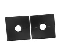 ELAYARD 2pcs Abs Wall Split Flange Escutcheon Plates with Hole Pipe Cover for Water Faucet Removable Decorative Black Flange Panel for Wiring Switches and Sockets